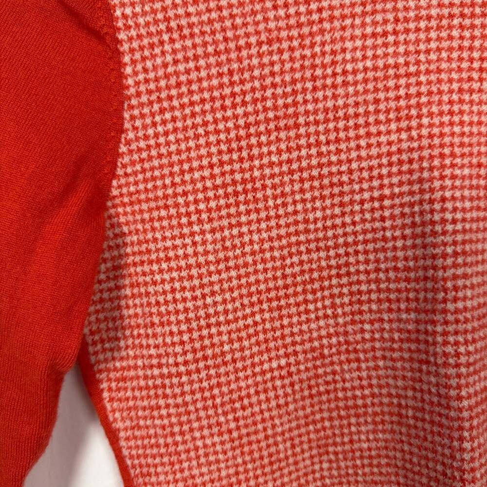 Banana Republic Orange 100% Merino Wool Houndstooth Panel Sweater - Picture 2 of 6